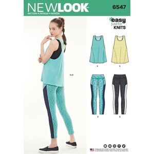 New Look Sewing Pattern‎ 6547 Athletic Top Shirt Pants Size XS-XL